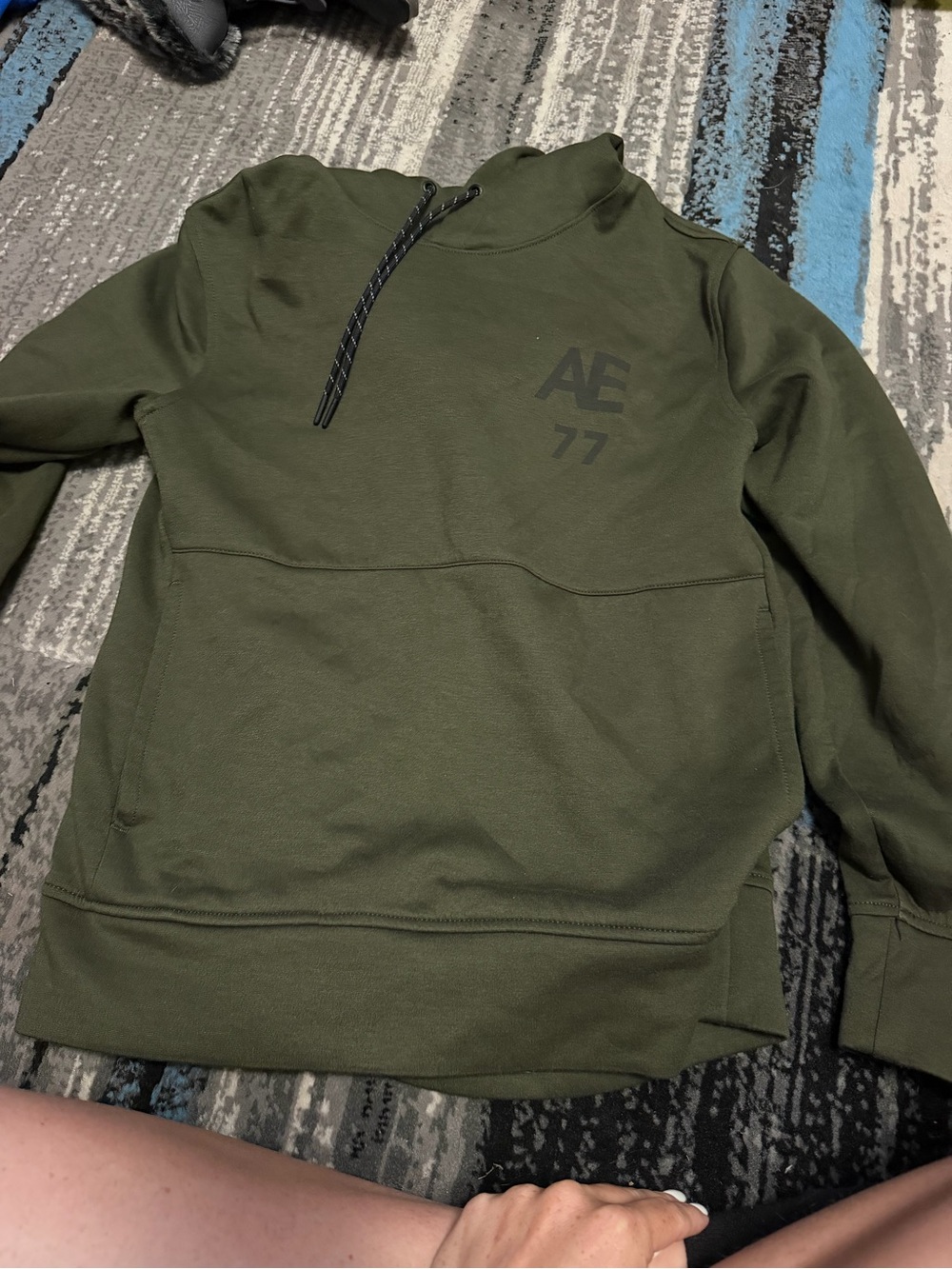 American Eagle Outfitters Olive Green AE 77 Pullover Hoodie